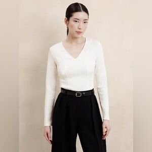 BANANA REPUBLIC ~ SOFT TOUCH SCUBA FITTED TOP MEDIUM